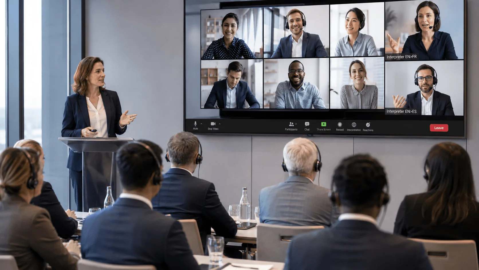 Hybrid conference interpreting