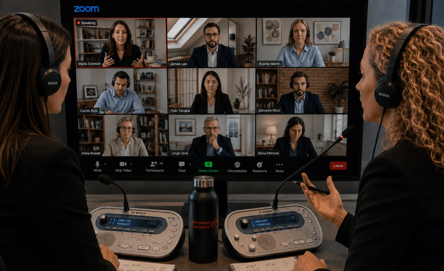 Remote conference interpreting