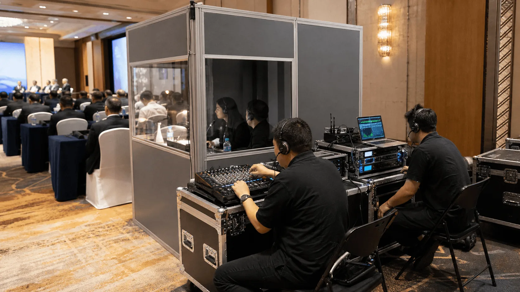 Technical support for conference interpreting